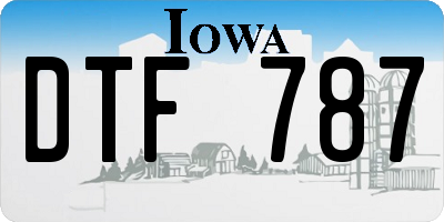 IA license plate DTF787