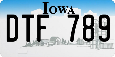 IA license plate DTF789