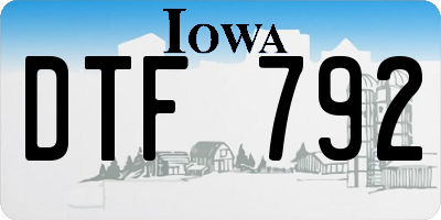 IA license plate DTF792