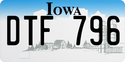 IA license plate DTF796