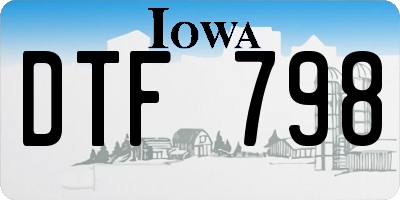 IA license plate DTF798