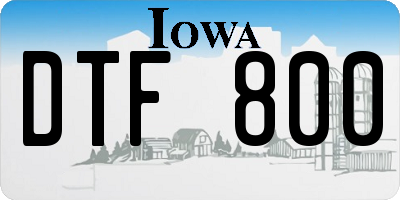 IA license plate DTF800