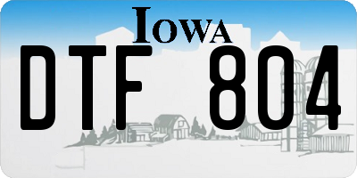 IA license plate DTF804