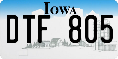 IA license plate DTF805