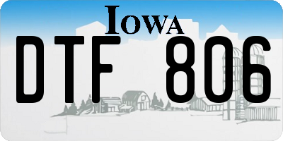 IA license plate DTF806