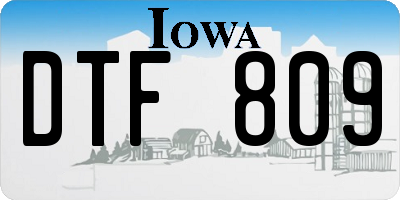 IA license plate DTF809