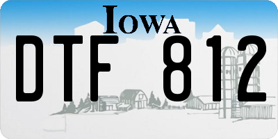 IA license plate DTF812