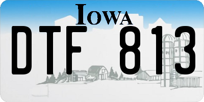 IA license plate DTF813