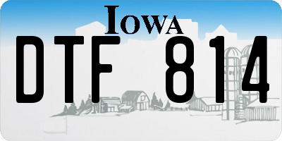 IA license plate DTF814
