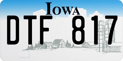 IA license plate DTF817