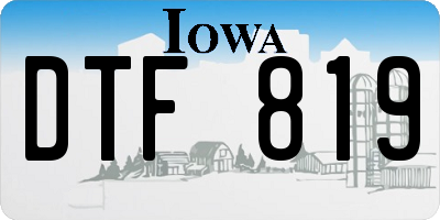 IA license plate DTF819