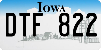 IA license plate DTF822