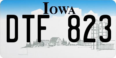 IA license plate DTF823