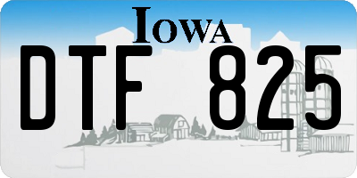 IA license plate DTF825