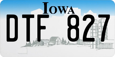 IA license plate DTF827