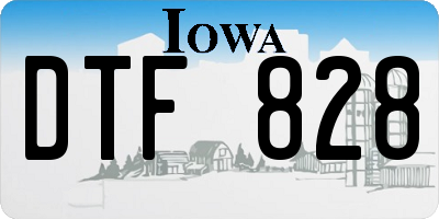 IA license plate DTF828