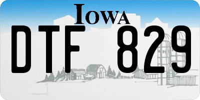 IA license plate DTF829