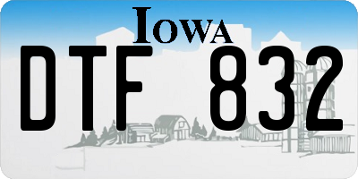 IA license plate DTF832