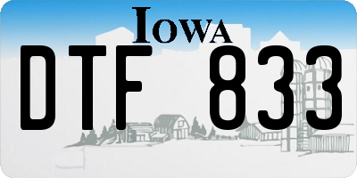 IA license plate DTF833