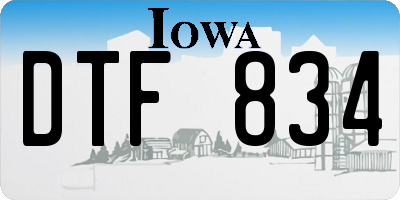 IA license plate DTF834