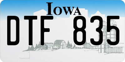 IA license plate DTF835