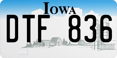 IA license plate DTF836