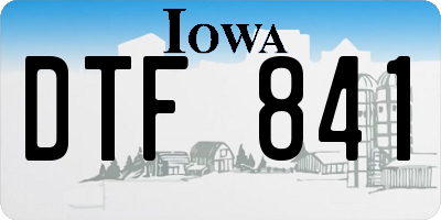 IA license plate DTF841