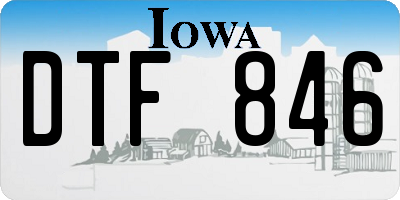 IA license plate DTF846