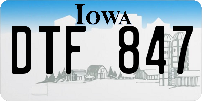 IA license plate DTF847