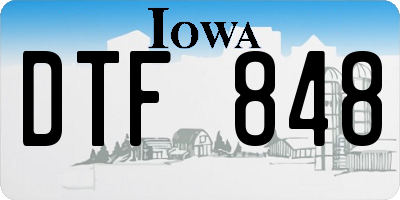 IA license plate DTF848