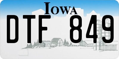 IA license plate DTF849
