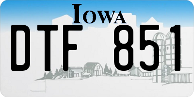 IA license plate DTF851