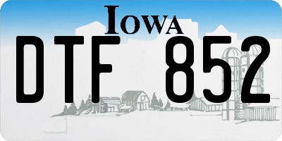 IA license plate DTF852