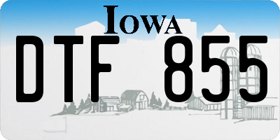 IA license plate DTF855