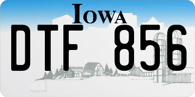 IA license plate DTF856