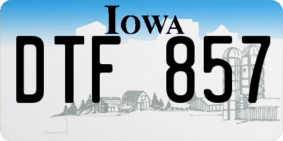 IA license plate DTF857