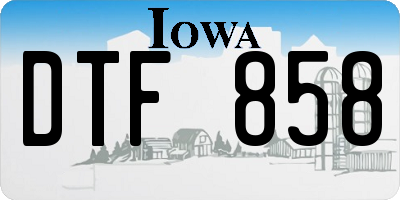 IA license plate DTF858