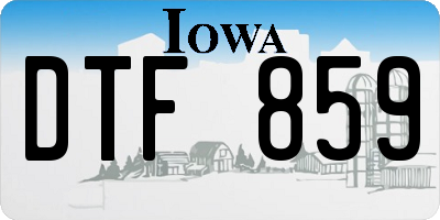 IA license plate DTF859