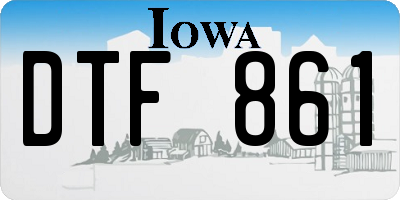 IA license plate DTF861