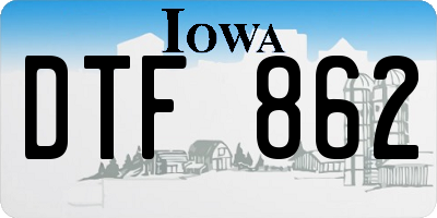 IA license plate DTF862