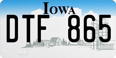 IA license plate DTF865