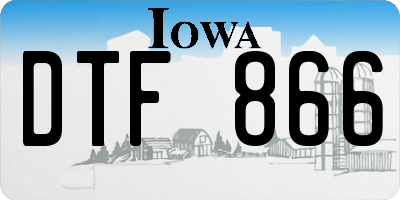IA license plate DTF866
