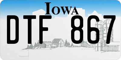 IA license plate DTF867