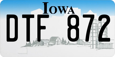 IA license plate DTF872