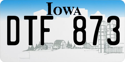 IA license plate DTF873