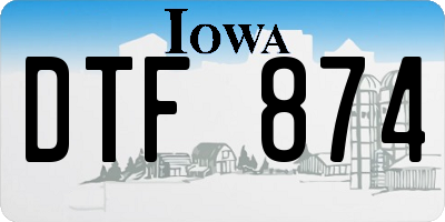 IA license plate DTF874