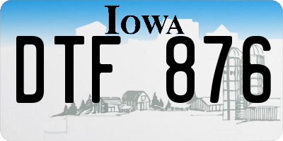 IA license plate DTF876