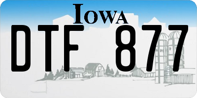 IA license plate DTF877