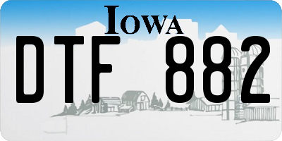 IA license plate DTF882