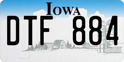 IA license plate DTF884